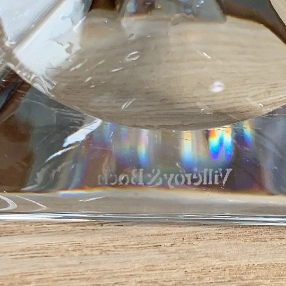 Vintage Pair Of Villeroy & Boch Crystal Pisa Design Candleholders W/Original Box